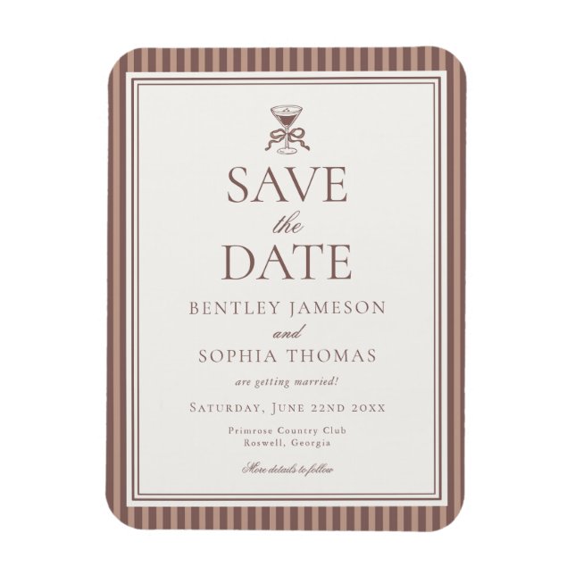 Ímã Espresso Martini Amor Brewing Coffee Save the Date (Vertical)