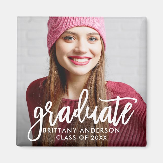 Imã Esquadra de Anúncio de Graduação Moderna de Script (Frente)