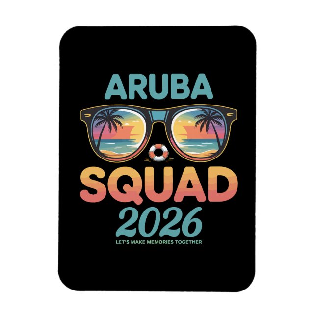 Ímã Esquadra de Aruba 2026 Retro (Vertical)