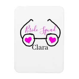 Ímã Esquadra de noiva rosa preto óculos coração damas 
