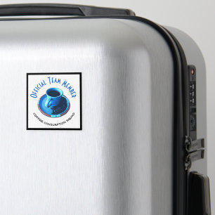 Imã Esquadrão de Consumo de Café   Xícara Azul e Sauce