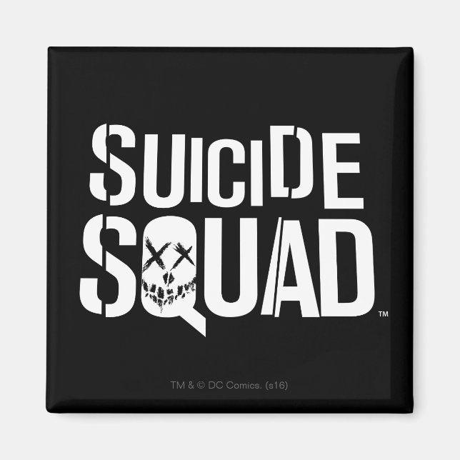 Imã Esquadrão Suicida | Logotipo branco (Frente)