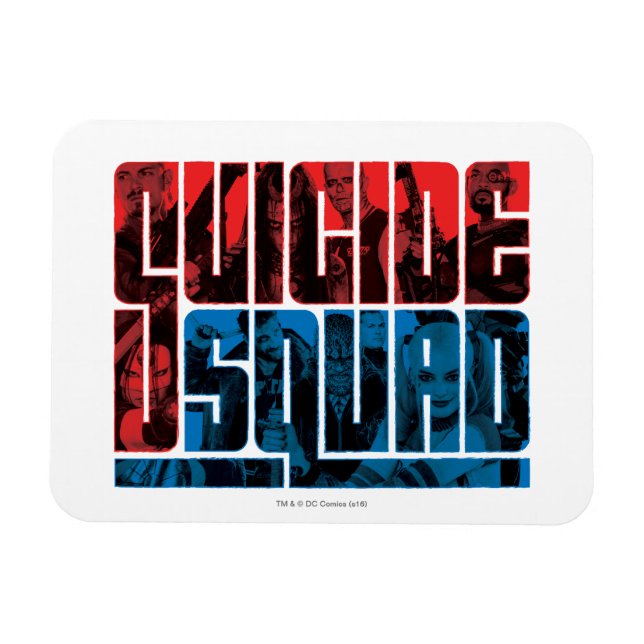 Ímã Esquadrão Suicida | Logotipo vermelho e azul (Horizontal)