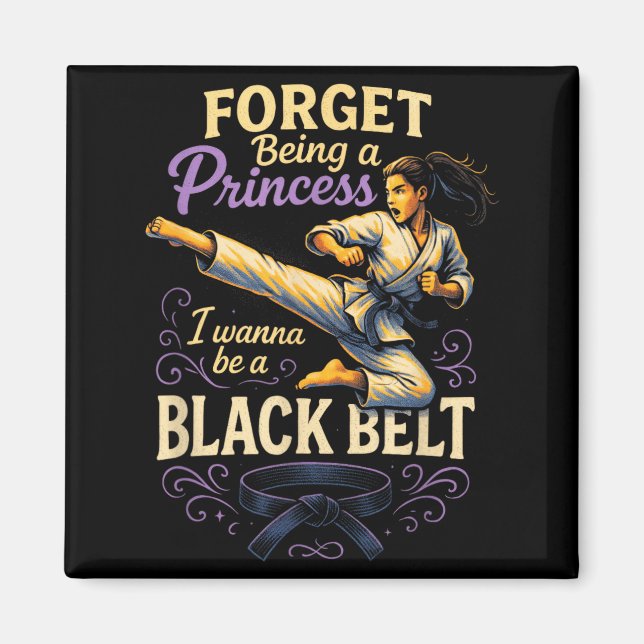 Imã Esqueça de Ser uma Princesa - Kickboxing de Caratê (Frente)