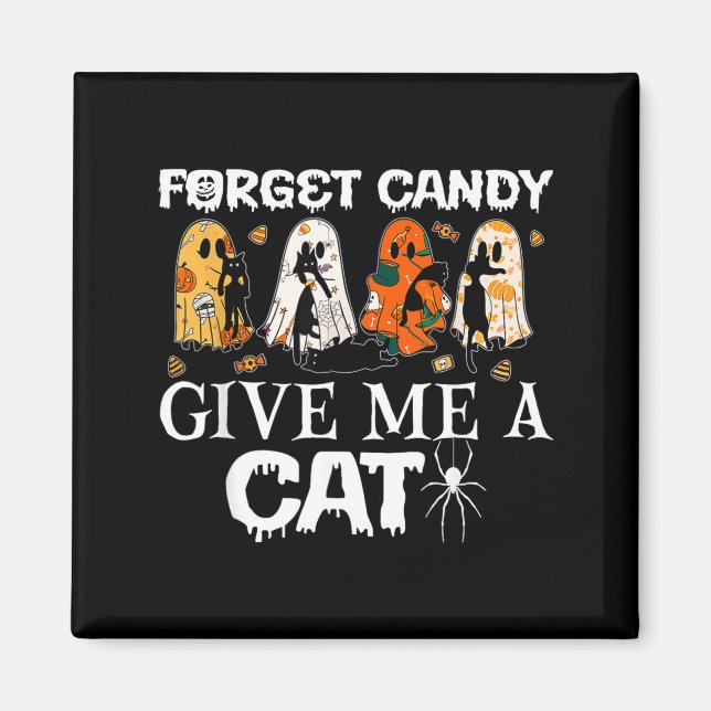 Imã Esqueça Doce Dê Um Gato Fantasma Engraçado Gato Pr (Frente)