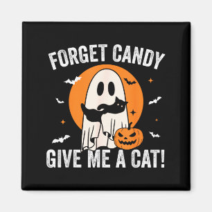 Imã Esqueça o Doce Dê um Gato - Gato Preto Fantasma En