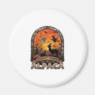 Imã Esqueça o Doce, Me Dê Alpaca Halloween Fantasma M