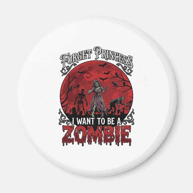 Imã Esqueça Princesa Zumbi Lua de Sangue Morcego Cemit (Frente)