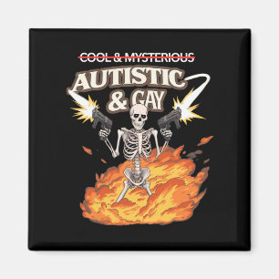 Imã Esqueleto Autista e Gay Divertido Conscientização