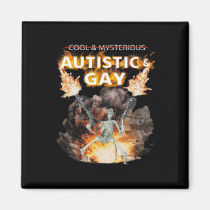 Imã Esqueleto Autista e Gay Engraçado Autismo Esquelet