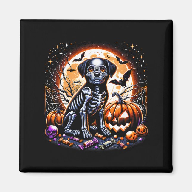 Imã Esqueleto de Cachorro Halloween (Frente)