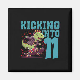 Imã Esqueleto de dinossauro T-rex andando de skate com