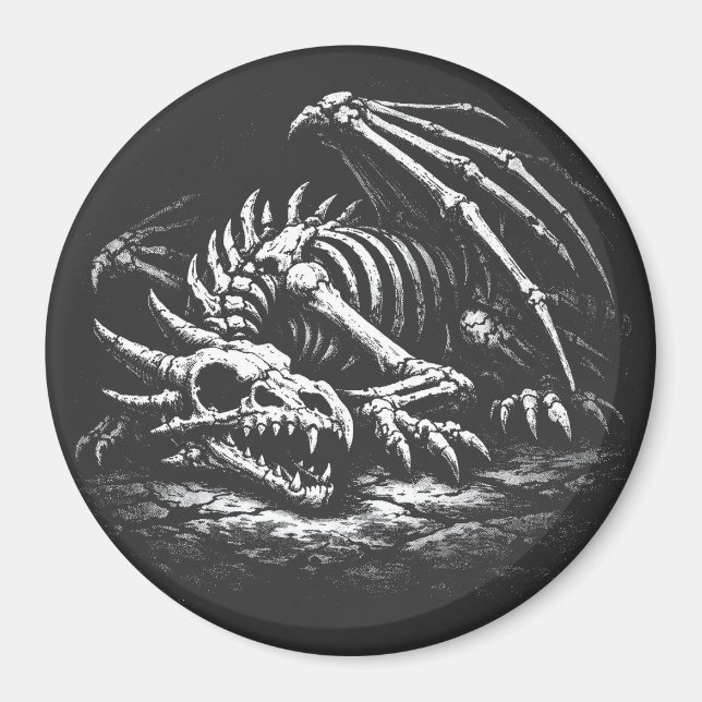 Imã Esqueleto de Dragão — por BurnsInHell (Frente)