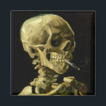Imã Esqueleto de Fumagem de Van Gogh<br><div class="desc">Magnet com a pintura a óleo de Vincent van Gogh Crânio de um esqueleto com cigarro queimado (1885-86). Um presente excelente para fãs do Poste-impressionismo e da arte holandesa!</div>