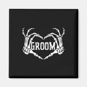 Imã Esqueleto de Groom Spooky Mãos Noivado de Hallowee