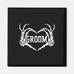 Imã Esqueleto de Groom Spooky Mãos Noivado de Hallowee