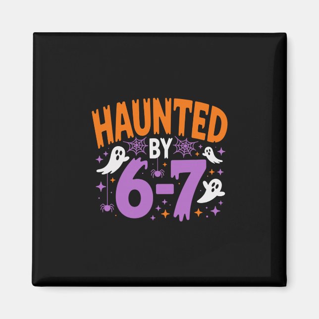 Imã Esqueleto de Halloween Assombrado Número Seis Sete (Frente)