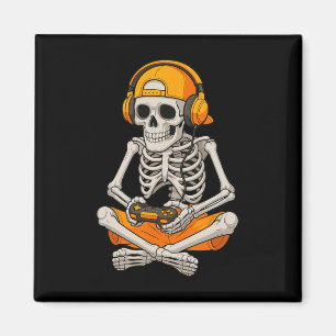 Imã Esqueleto de Halloween Gamer Vídeo Jogos Engraçado