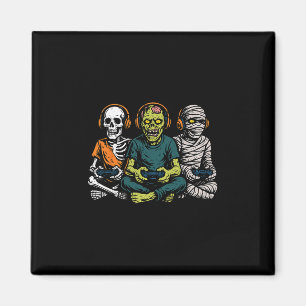 Imã Esqueleto de Halloween Zumbi Múmia Jogador de Víde