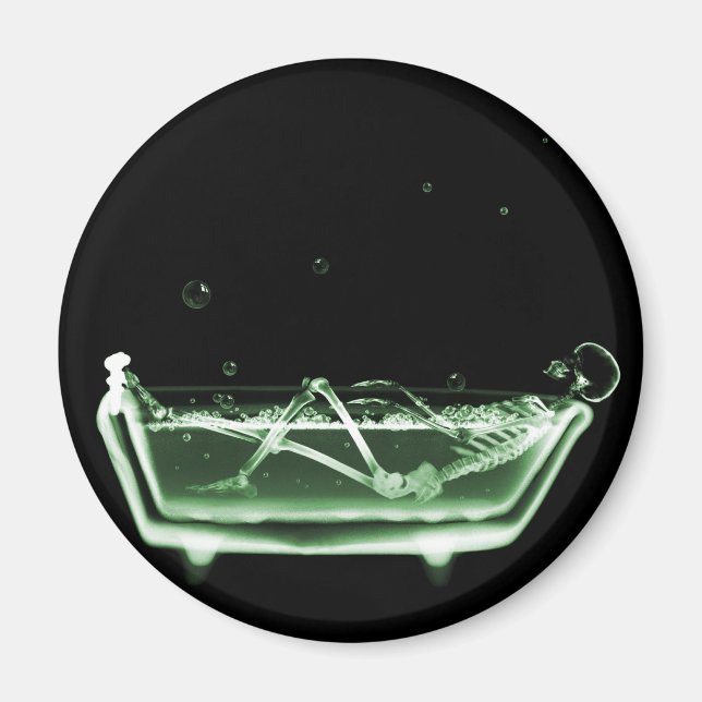 Imã Esqueleto de Raio X Bath Verde Preto (Frente)