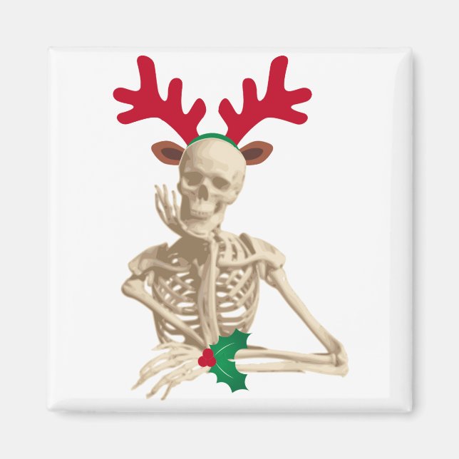 Imã esqueleto de renas de natal (Frente)