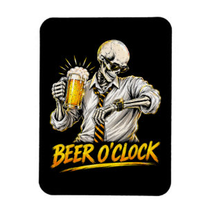 Ímã Esqueleto Engraçado de Relógio de Cerveja Amante d