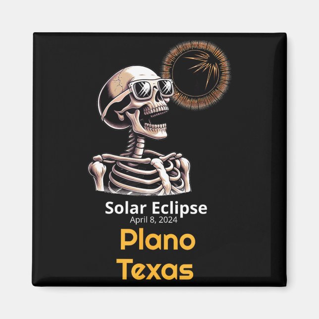 Imã Esqueleto Fofo Eclipse Solar Plano Texas (Frente)