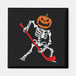 Imã Esqueleto Hóquei no Gelo Abóbora de Halloween Hóqu
