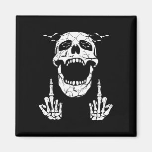 Imã Esqueleto Mão Halloween Ossos Dedo do Meio Caveira