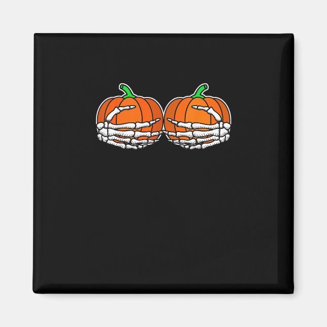 Imã Esqueleto Mão No Peito Das Mulheres De Halloween D (Frente)
