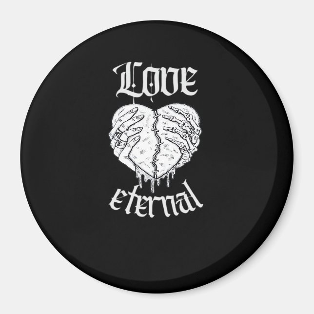 Imã Esqueleto Mãos Cardíaco Gótico Clássico (Frente)