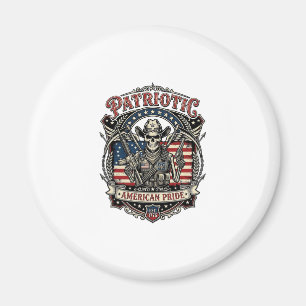 Imã Esqueleto Patriota Cowboy Patriota Escuro Esquelet