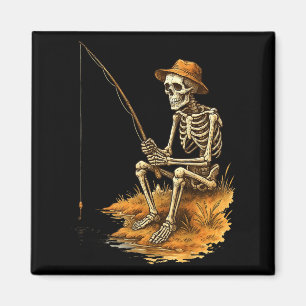 Imã Esqueleto Pescaria Fantasia de Halloween Divertida