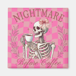 Imã Esqueleto Rosa de Halloween Café 