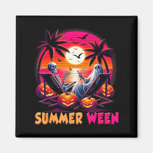 Imã Esqueleto Vibe de Praia de Verão Hallowen Sunset