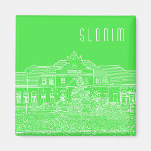 Imã Esquema da arquitetura da estação de trem Slonim