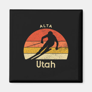 Imã Esqui Antigo Alta Utah Montanha