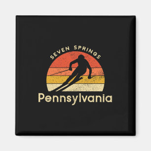 Imã Esqui Antigo Seven Springs Montanha Pennsylvania