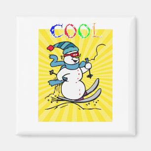 Imã Esqui Colorido de Snowman bonitão engraçado
