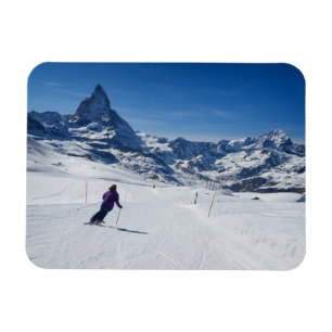 Ímã Esqui com o Monte Matterhorn em Zermatt, Suiça