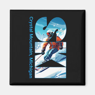 Imã Esqui de Crystal Mountain Michigan Fora de Esqui
