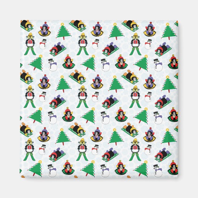 Imã Esqui de pinguim de Natal (Frente)