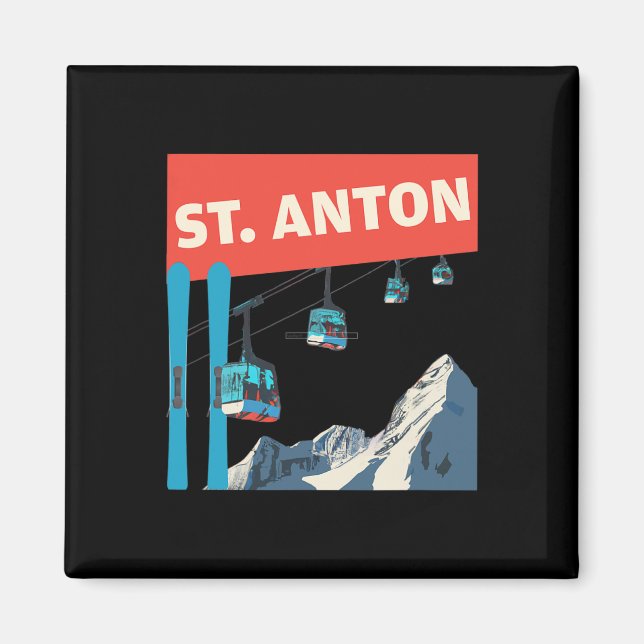 Imã Esqui em St. Anton - Retro St. Anton Ski  (Frente)