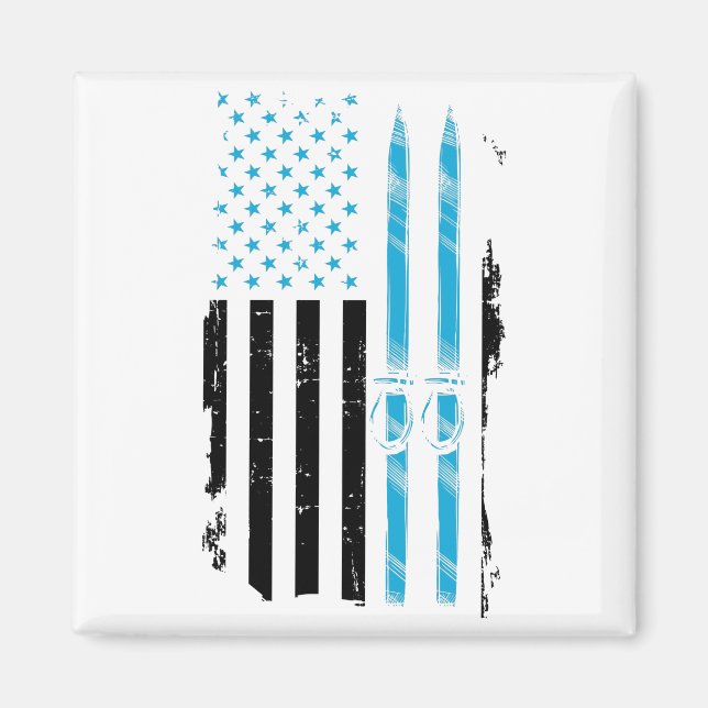 Imã Esqui EUA | Esqui esquiadores Ideias de presentes (Frente)