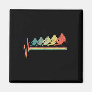 Imã Esqui Freestyle Skier Skier Heartbeat Retro Funny 