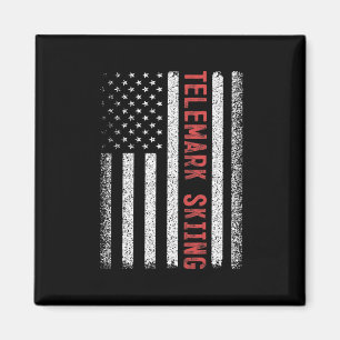 Imã Esqui Telemark Bandeira Americana Corrida De Esqui