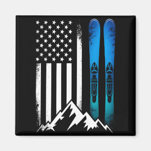 Imã Esqui usa bandeira esporte de inverno esquiador ba