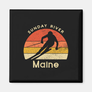 Imã Esqui Vintage Sunday River Maine Montanha 
