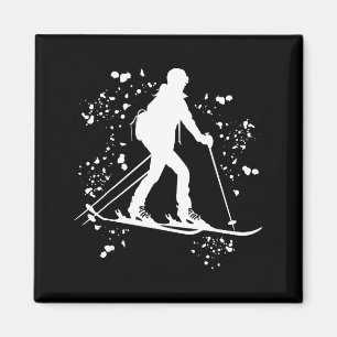 Imã esquiador alpino esportes de inverno ski touring e