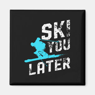 Imã Esquiar Mais Tarde Esquiar Snowboard Divertido Ski